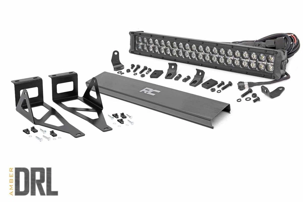 Fits Ford F-250 SD(05-07) LED Light Bumper Mount 2_ Black Dual Row 70665DRLA